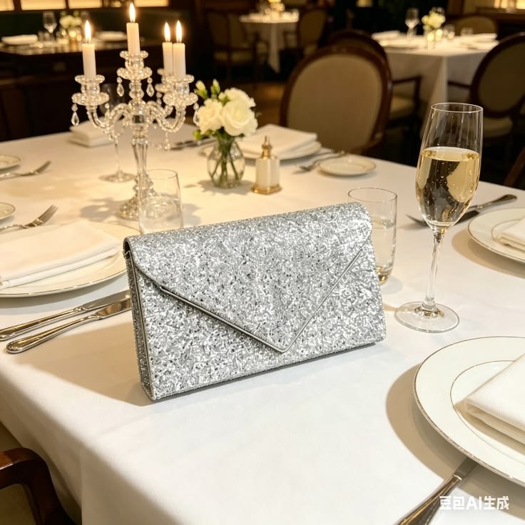 Clutch Noche Plateado